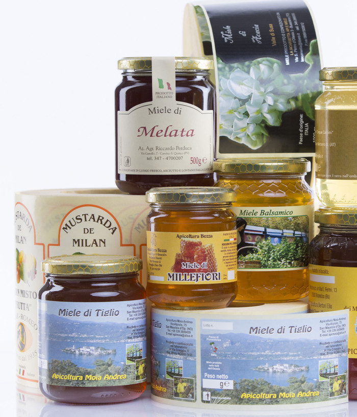 Etichette per vasetto allungato da 250g